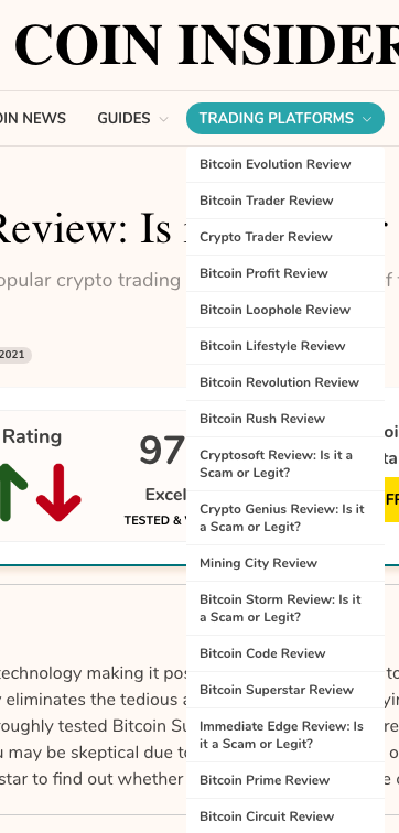 Coininsider Fake Reviews of Fake TRading Plaforms Scams